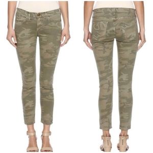 Current/Elliott The Stiletto Army Camo Mid-Rise Skinny Jeans 0/24 Crop Ankle
